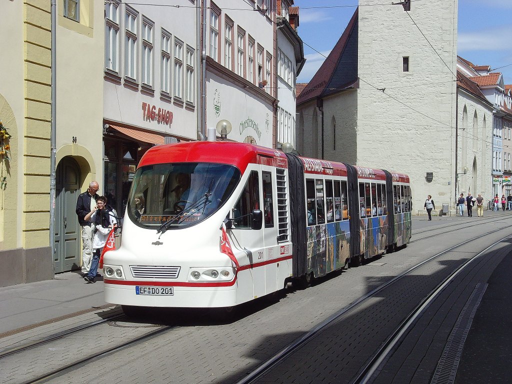 Altstadtbus in der Marktstrasse Erfurt, Erfurt Juni 2010