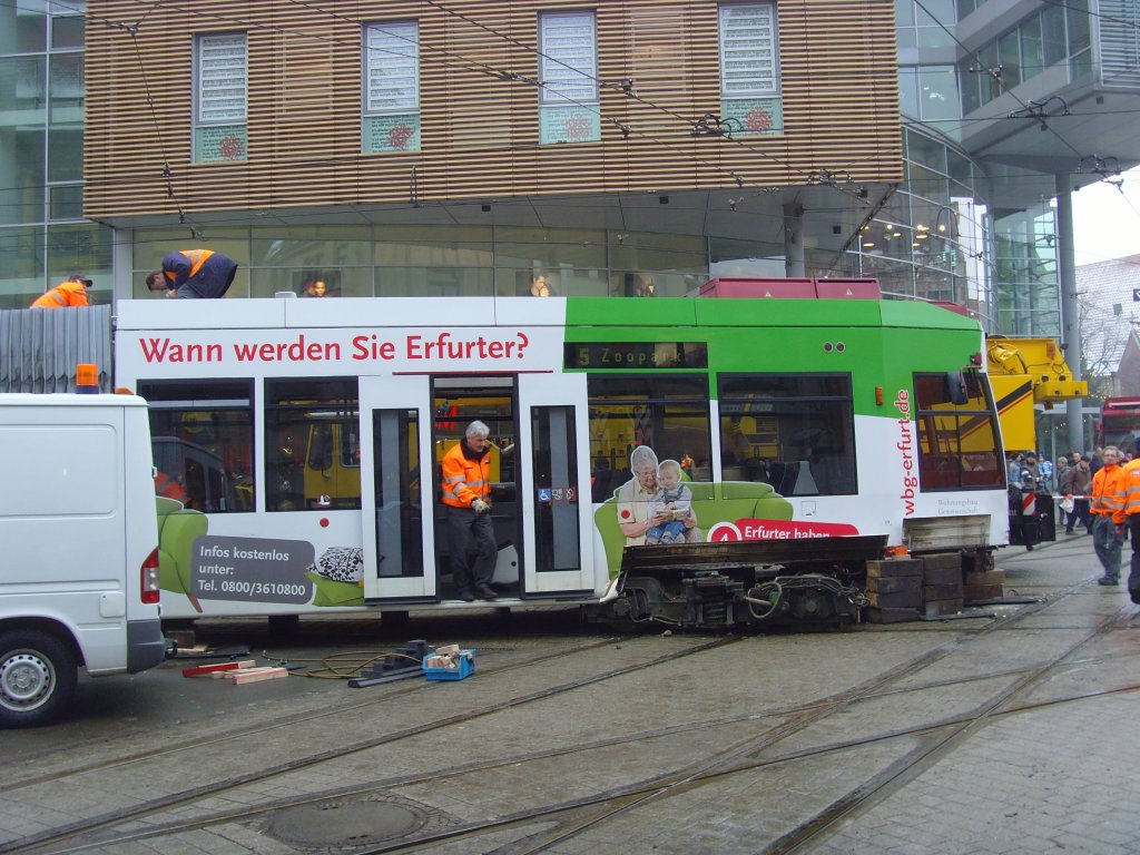 Arbeiten an der Unglcksbahn, Erfurt 23.12.2010