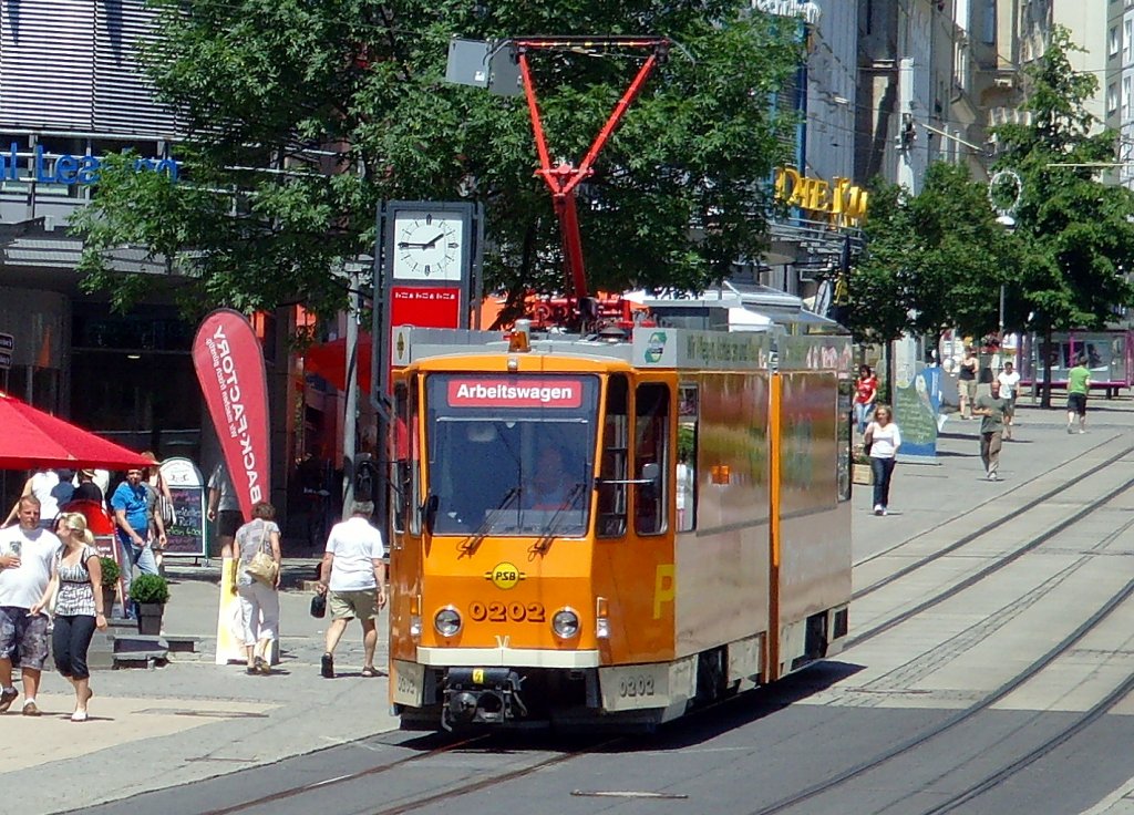 Arbeitswagen in der Innenstadt Plauen im Juli 2010
