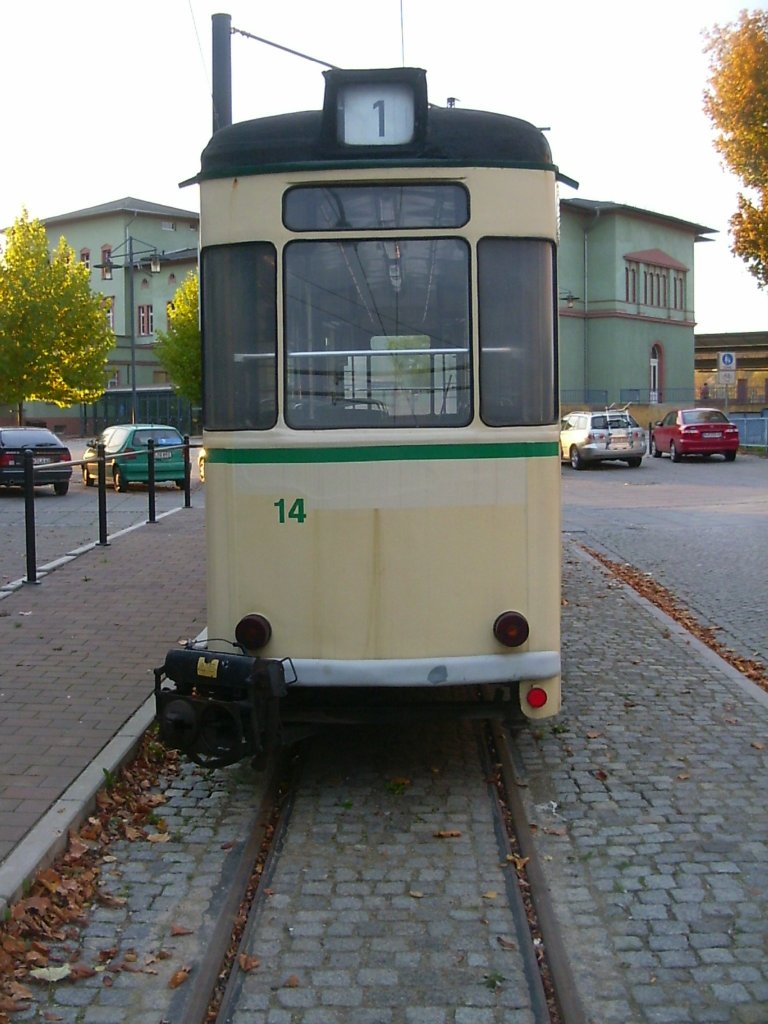 Beiwagen 14 am Bahnhof Naumburg, um 2004
