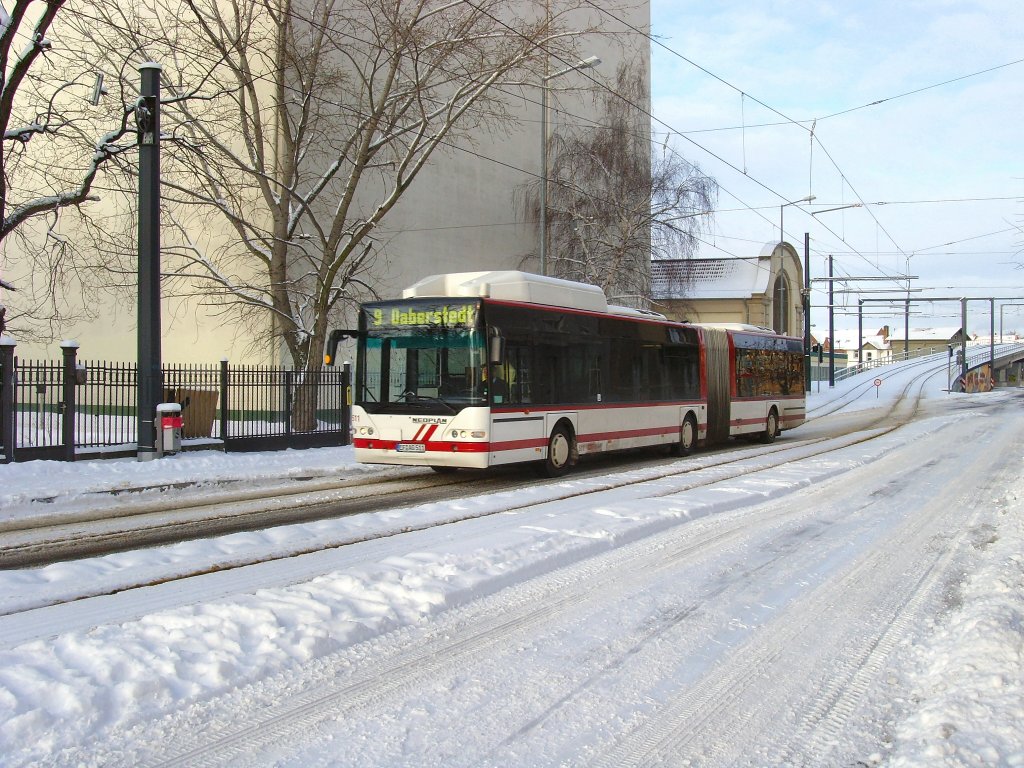 Gelenkbus nach Daberstedt in Erfurt-Nord, 2. 1. 2010