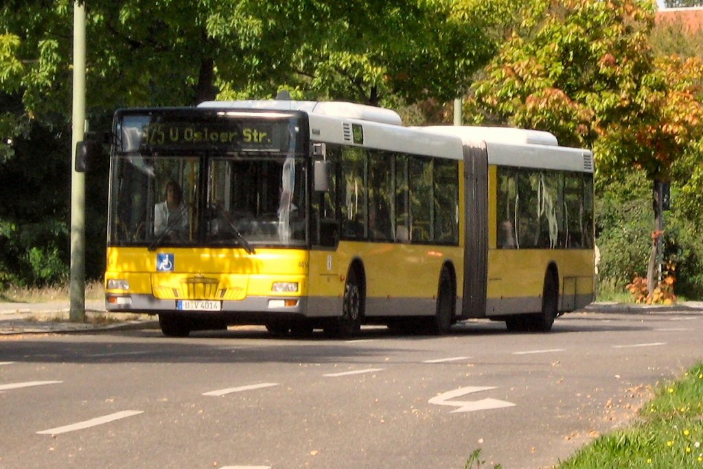 Gelenkbus nach Osloer Strasse in Tegel, Berlin 13.9.2009