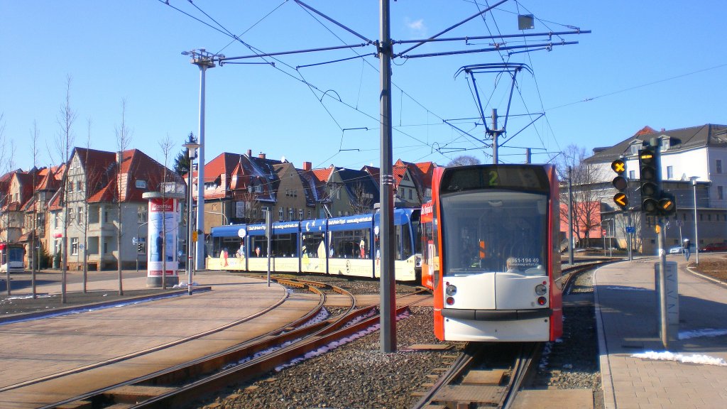 Groer und kleiner Combino auf der Linie 2, Erfurt 2010