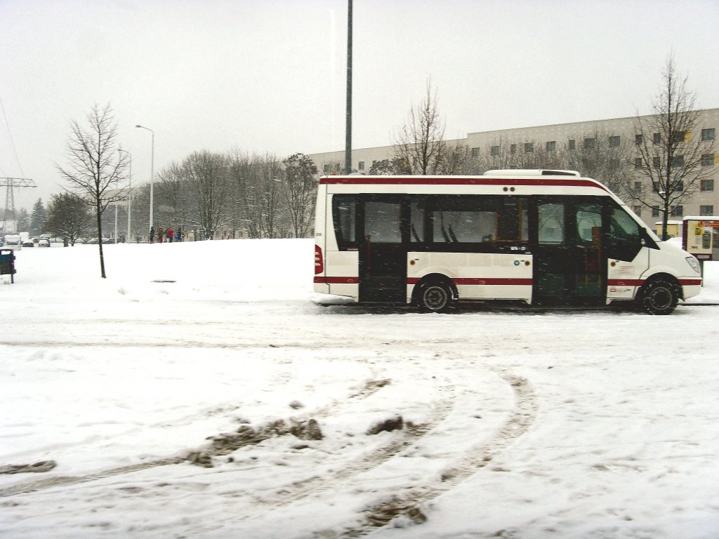Kleinbus der EVAG am Europaplatz, Erfurt 3.1.2010