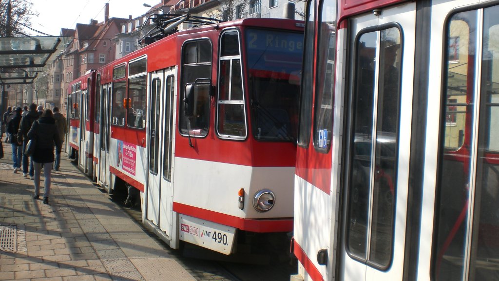 Letzter Tatra-Umlauf auf der Linie 2, hier am Hanseplatz Erfurt 2010