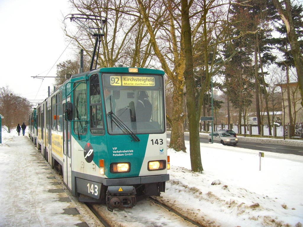 Linie 92 zum Kirchsteigfeld, Potsddam 4.2.2010