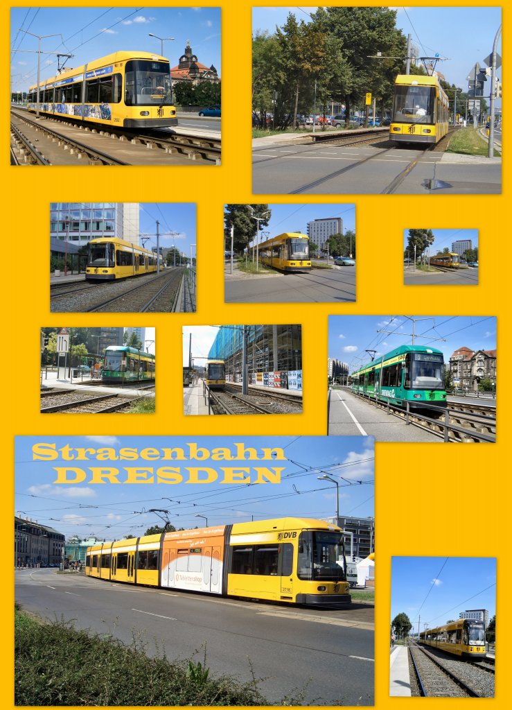 Montage Strassenbahn Dresden