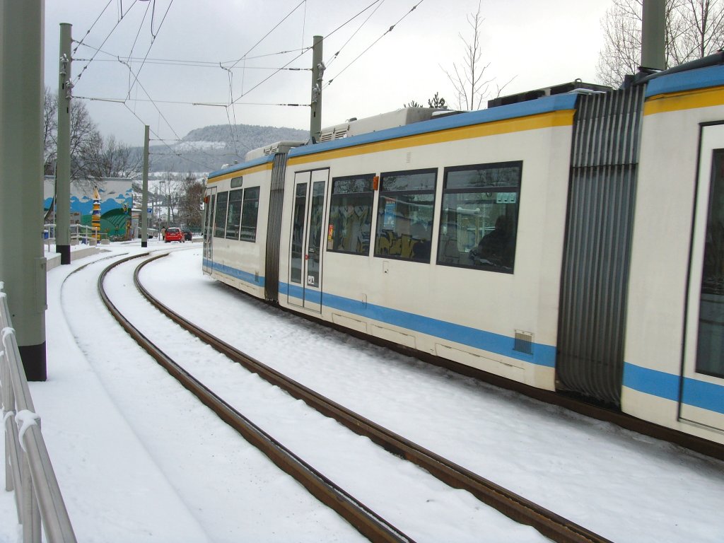 Neubaustrecke bei Lobeda-West, Jena 4.1.2010