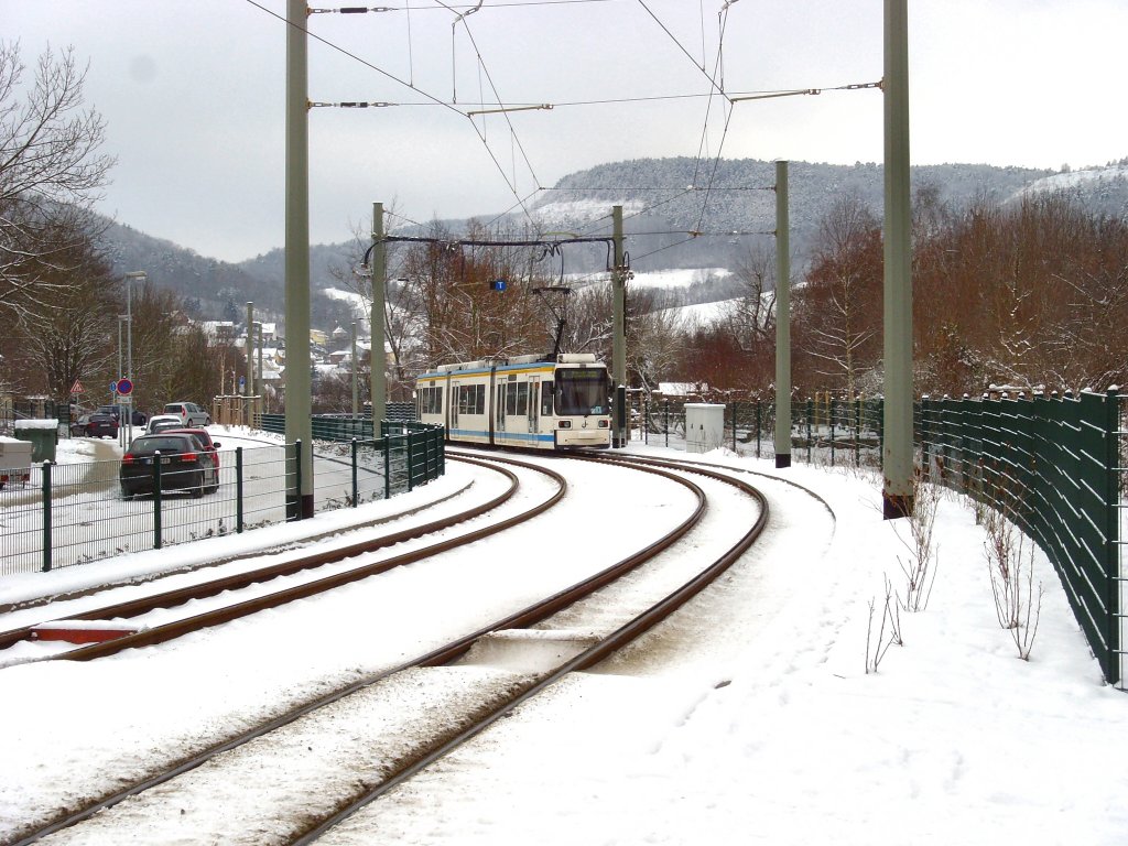 Neubaustrecke Richtung Gschwitz, Jena 4. 1. 2010