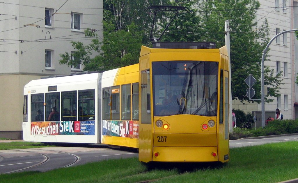 Niederflurbahn 207 der Geraer Strassenbahn, gera 2010