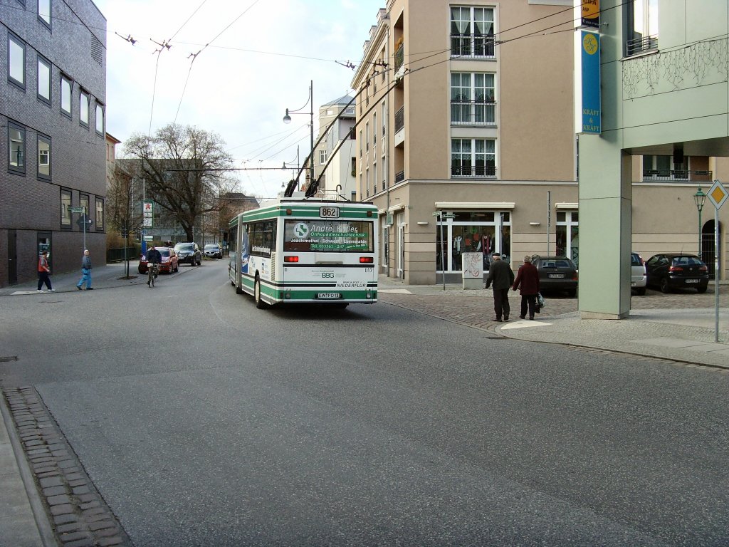 Obus-Linienverkehr in Eberswalde, November 2009