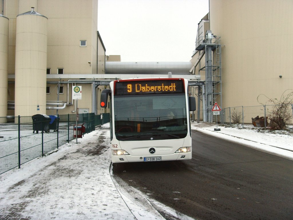 Stadtbus der Linie 9 an der Endstelle Nordbahnhof, Erfurt 20.12.2009