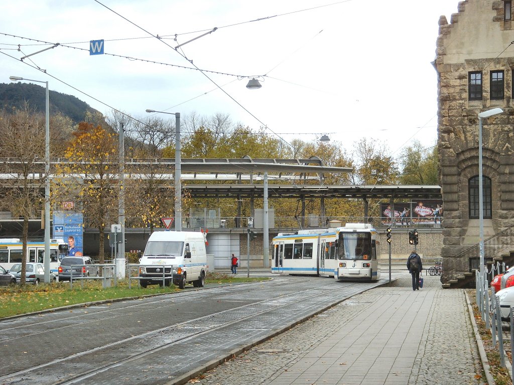 Strassenbahn der Linie 5 am Paradiesbahnhof, Jene November 2009