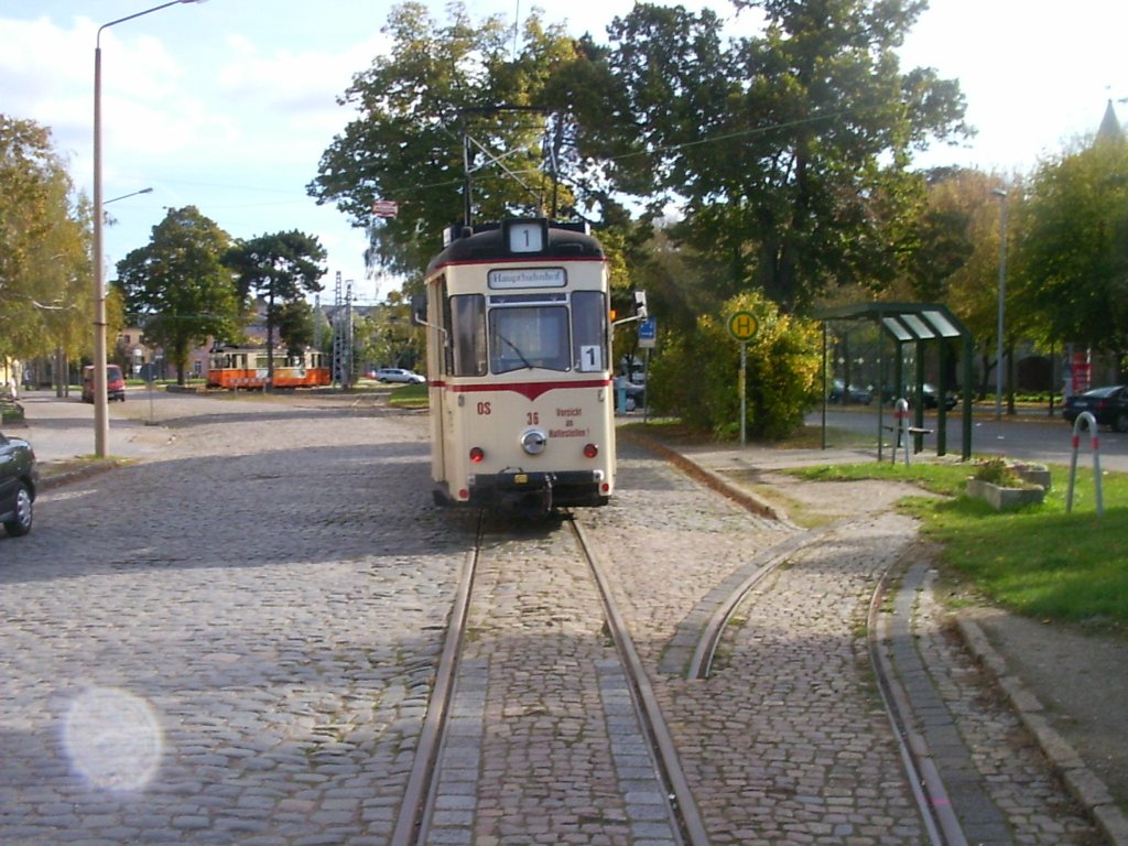 Tw 36 am Depot in Naumburg, um 2004