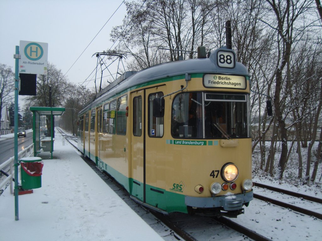 Tw 47 am 17.12.2009 am Endpunkt Alt-Rdersdorf .