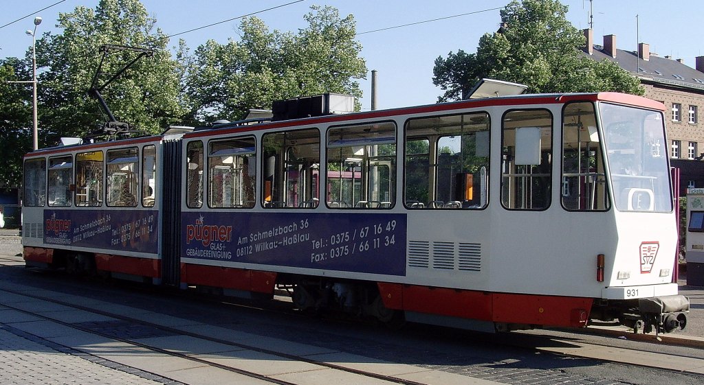 Tw 931 der Zwickauer Strassenbahn, Juli 2010