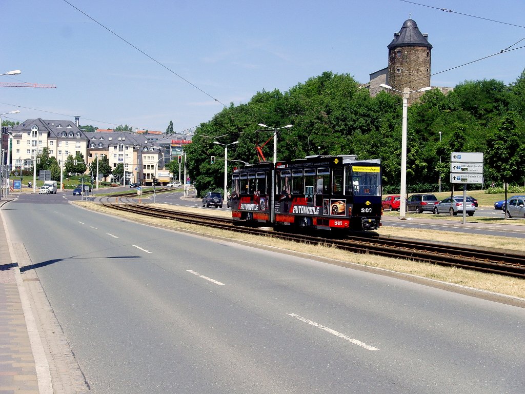 Unterwegs zum Stadtzentrum, Plauen Juli 2010