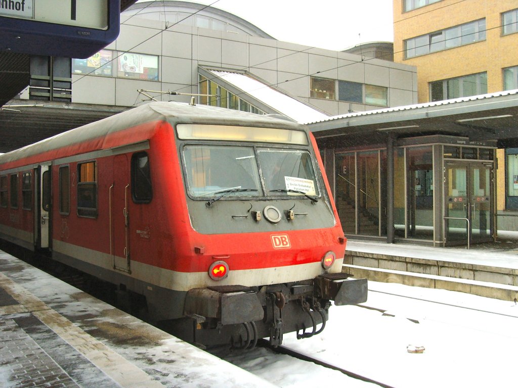 Wendezug (Steuerwagen) als S-Bahnersatzverkehr Potsdam - Ostbahnhof am 2.2.2010 Potsdam Hbf