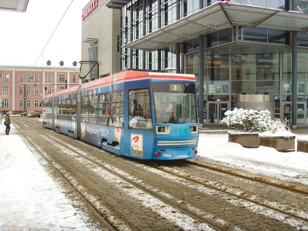 Winterbetrieb in Magdeburg am Hauptbahnhof, 31.12.2009
