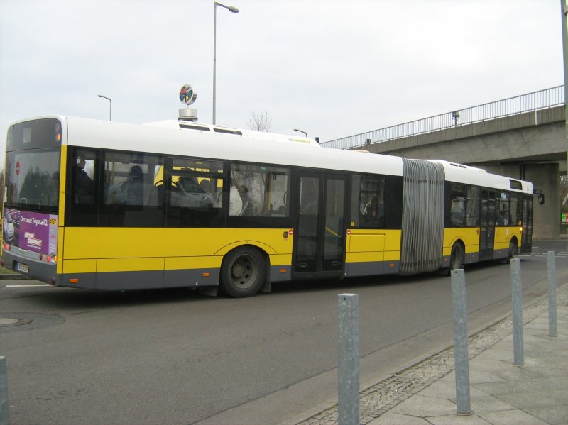 Gelenkbus am Elsterwerdaer Platz,  Mrz 2009