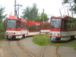 Strasenbahn/19935/letzter-kt4d-wagen-und-umgebauter-tatra-tw-in Letzter KT4D-Wagen und umgebauter Tatra-Tw in Sandow - 6.6.2009
