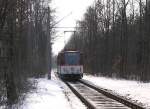 Strassenbahn/10089/ein-ganzes-stueck-verlaeuft-die-strecke Ein ganzes Stck verluft die Strecke durch den Wald, Winter 2006