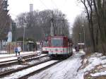 Strassenbahn/10093/kreuzung-der-beiden-eingesetzten-tatra-zge-winter Kreuzung der beiden eingesetzten Tatra-Zge, Winter 2006