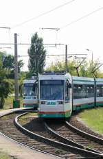 Strasenbahn/6852/25072008-1341-1361-in-der-endstelle 25.07.2008 1341 1361 in der Endstelle Olvenstedt