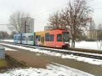 Niederflurbahn am Wohngebiet Roter Berg in Erfurt am 24.12.2009