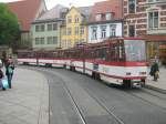 Tatra-Zug der Linie 6 verlsst den Anger, Erfurt 2010