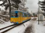 thuringerwaldbahn/8363/tw-528-zweirichtungstriebwagen-in-waltershausen-winter Tw 528 (Zweirichtungstriebwagen) in Waltershausen, Winter 2005