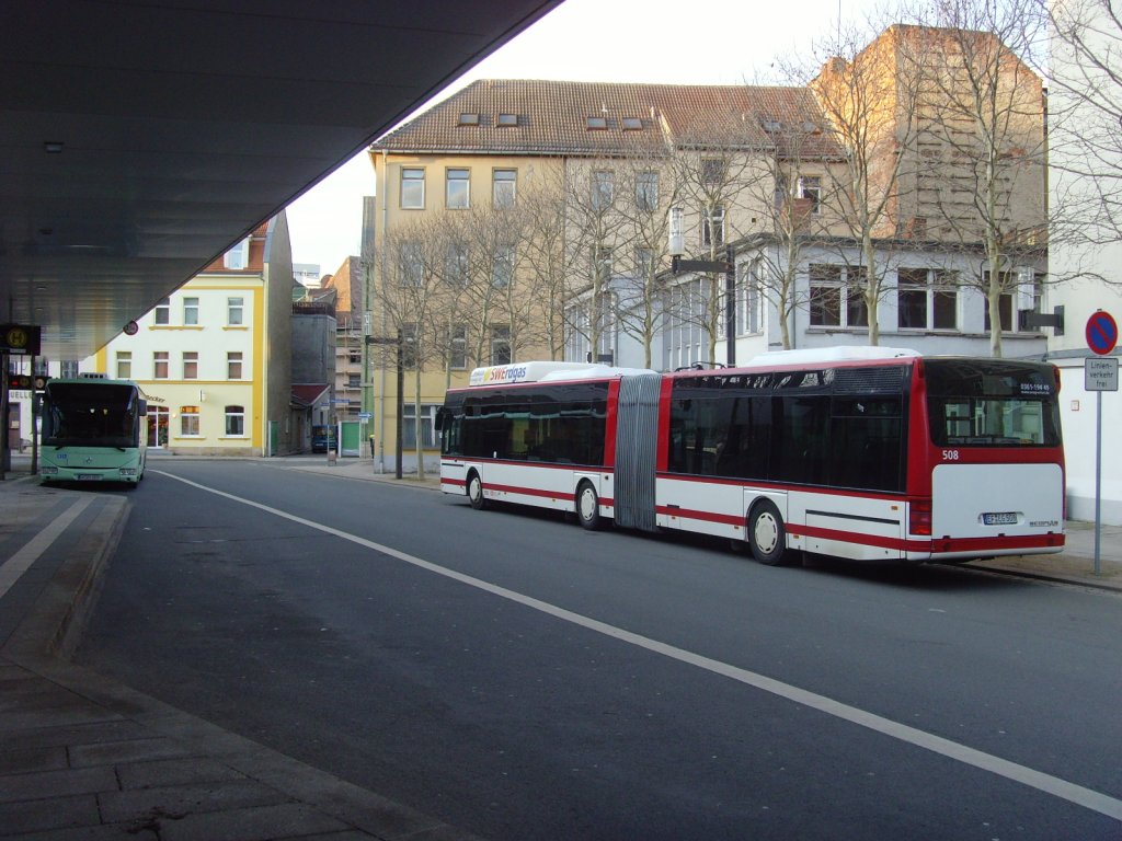 Busbahnhof Erfurt 3.3.2010