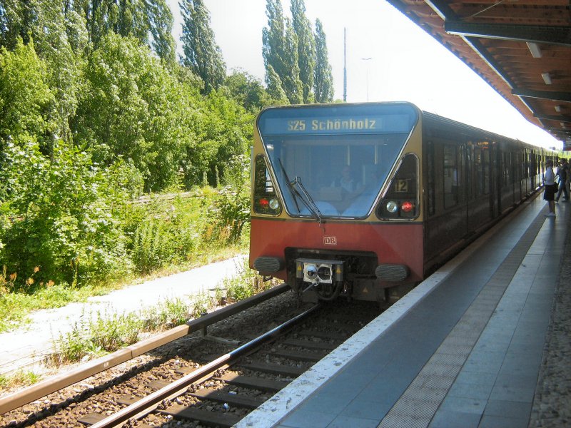 BR 480 auf der gekrzten S25 in Berlin-Schnholz (als Ersatz fr BR 481) - Berlin Juli 2009