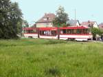 Strasenbahn/19970/tatra-mit-niederflurmittelteil-in-der-schleife Tatra mit Niederflurmittelteil in der Schleife Sandow, 6.6.2009