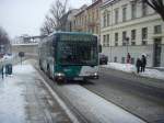 Stadtbus auf Betriebsfahrt in Potsdam, Februar 2010
