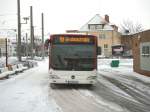 Stadtbus der Linie 10 in der winterlichen Grubenstrasse, Erfurt 3.
